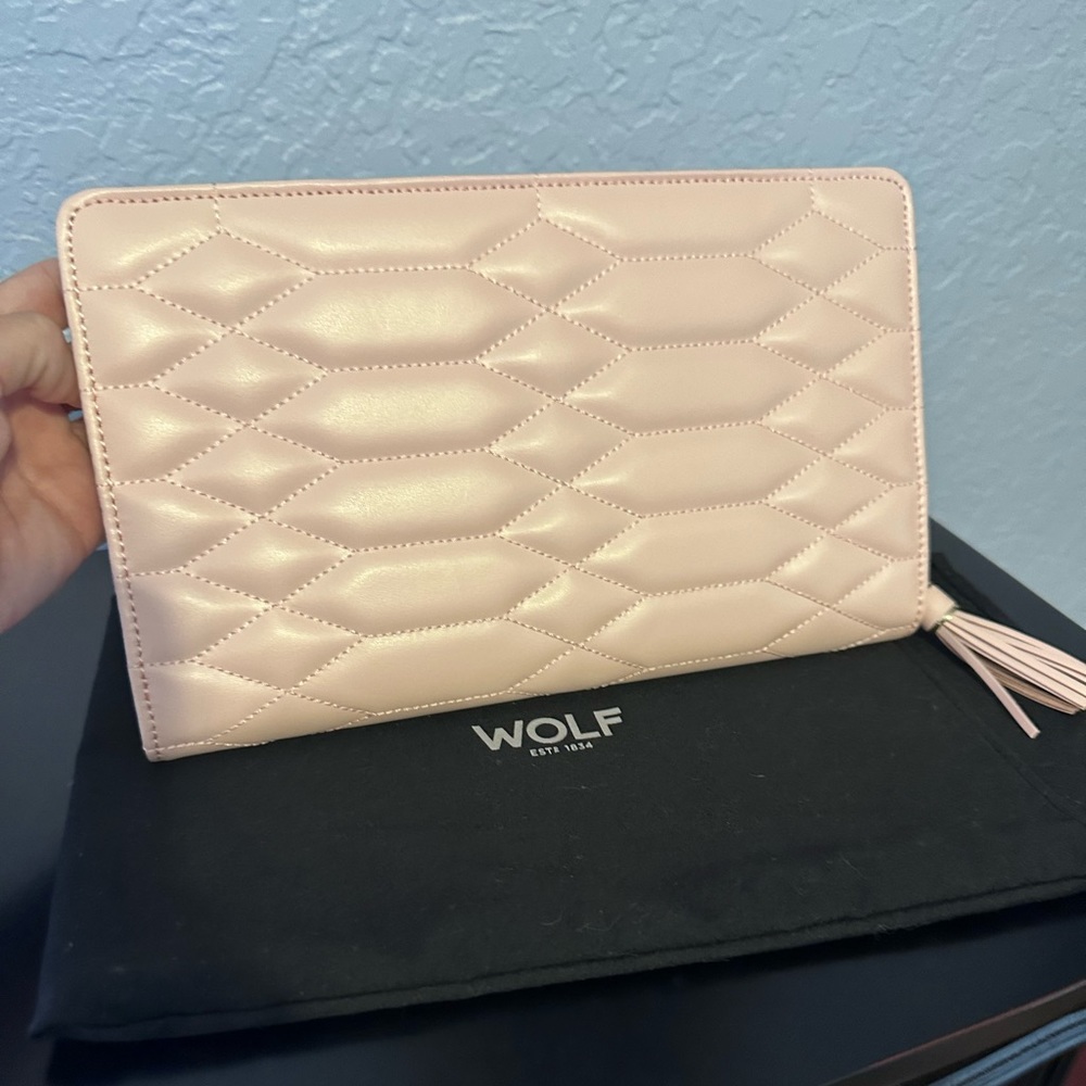 WOLF Large Leather Jewelry Travel Case